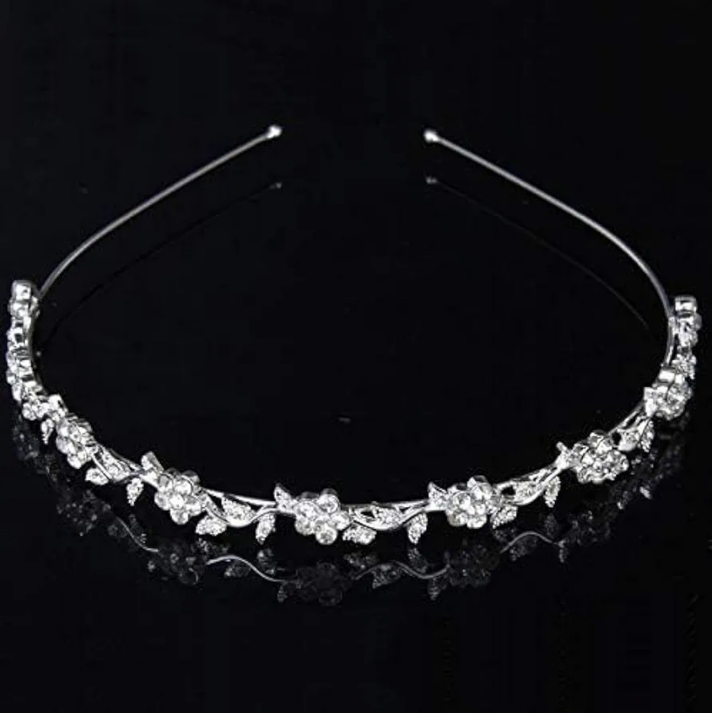 This Silver Crown Headband for Wedding